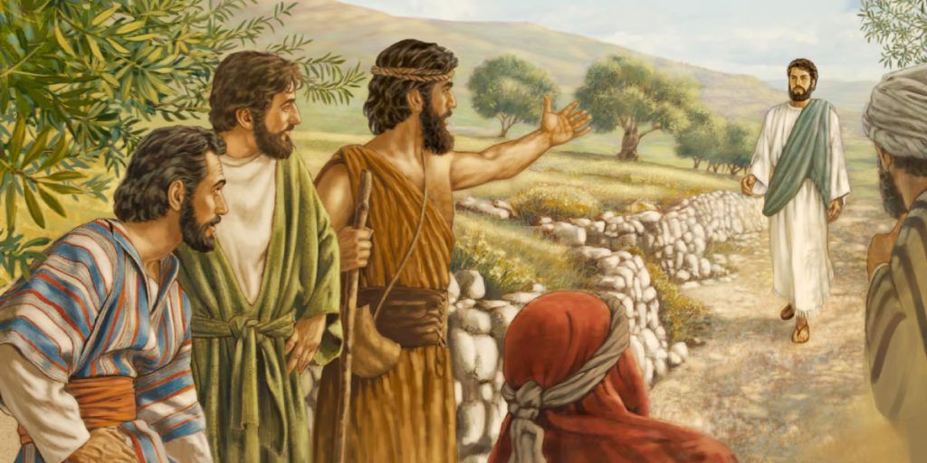 John the Baptist sees Jesus coming towards him